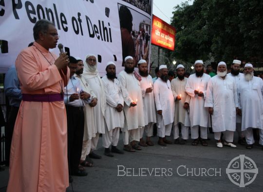 Bishop Simon John of Believers Church Delhi Diocese Joins in Prayer after Peshawar Massacre