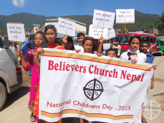 Child rights rally in Believers Church Kathmandu Diocese on National Children's Day