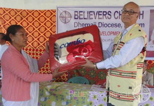 Believers Church Dhemaji Diocese distributes blankets to widows