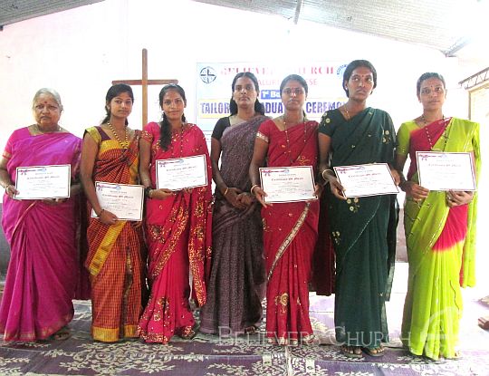 Women Celebrate Completion of Tailoring Course on International Women’s Day