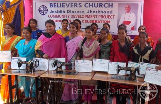 Believers Church Jasidih Diocese distributes sewing machines on International Women's Day