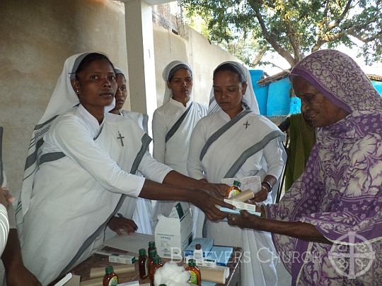 Sisters of Compassion Distribute Medicine to Leprosy Patients