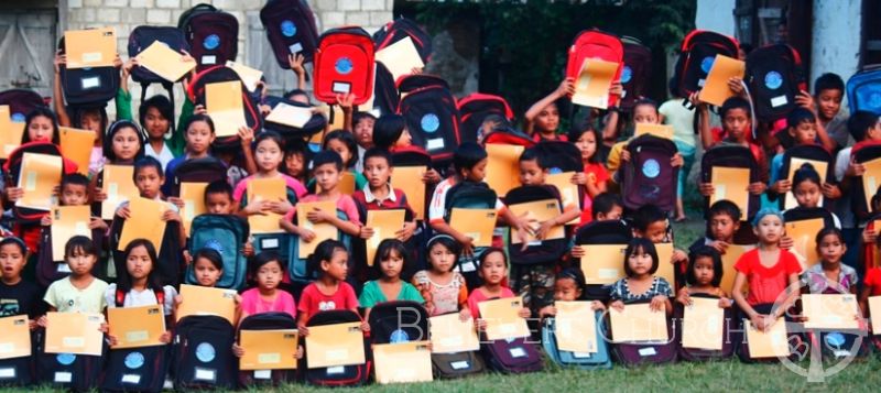 Diocese of Imphal Gifts 2,000 Children Mosquito Nets and School Supplies