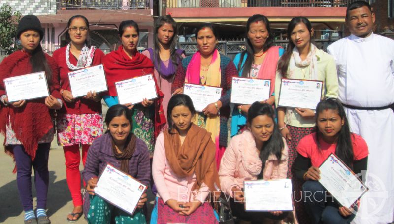 Eight Tailoring Students Graduate in Diocese of Pokhara