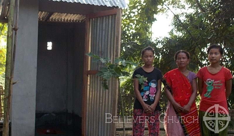 A Family Grateful for Their New Toilet in Diocese of Agartala